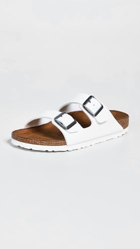 Image of Birkenstock Women's Arizona Sandals - Narrow, White /White, 9 Medium US