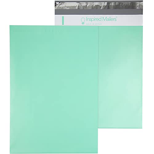 Image of Inspired Mailers - Poly Mailers 10x13-100 Pack - Mint Green Poly Mailers - Shipping Envelopes for Clothing - Poly Bags for Shipping - Poly Mailer Bags - Mailing Envelopes