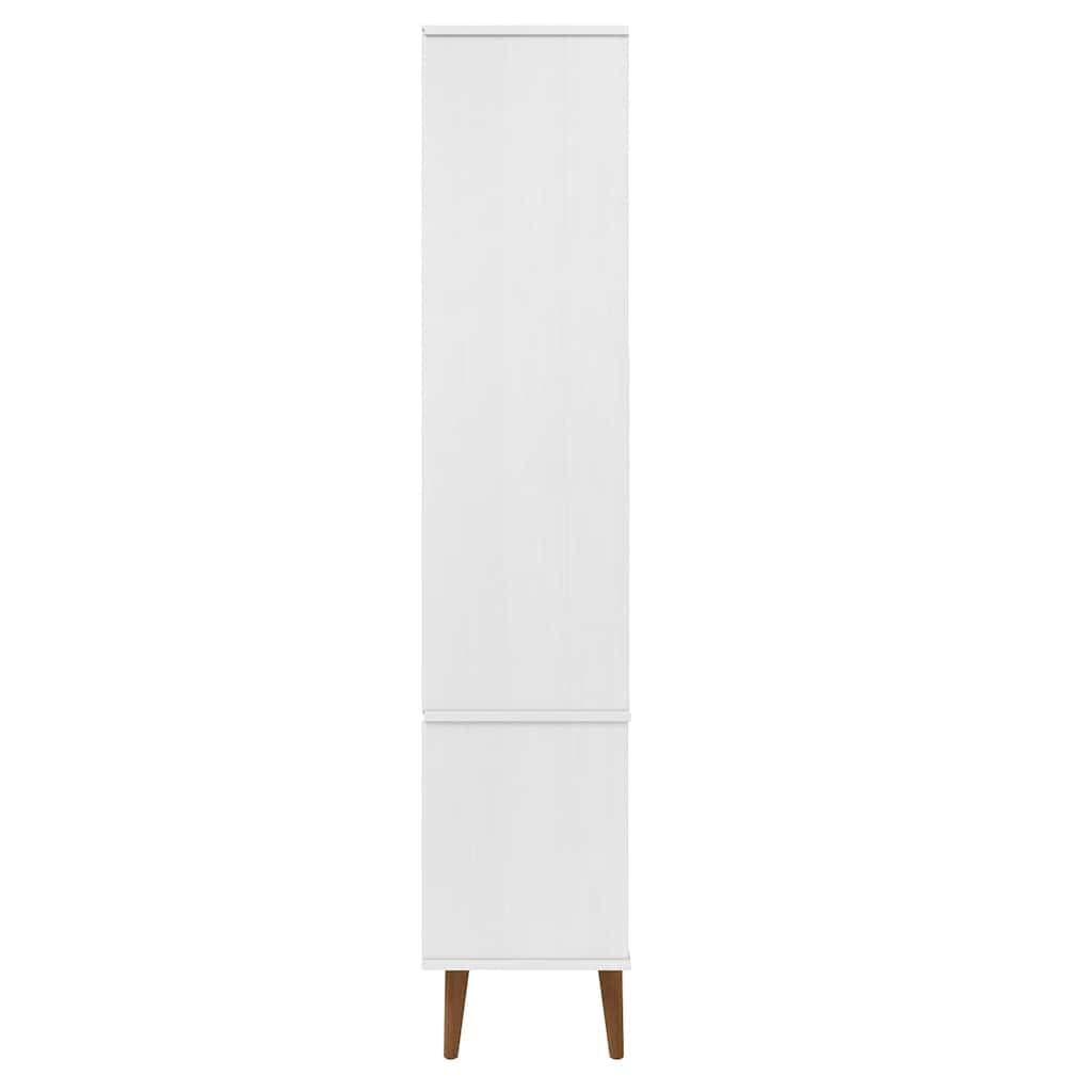 vidaXL Vitrina Estantería Almacenamiento Compartimentos Puertas Cajones Armario Aparador Sala de Estar Hogar Madera Maciza de Pino Blanco