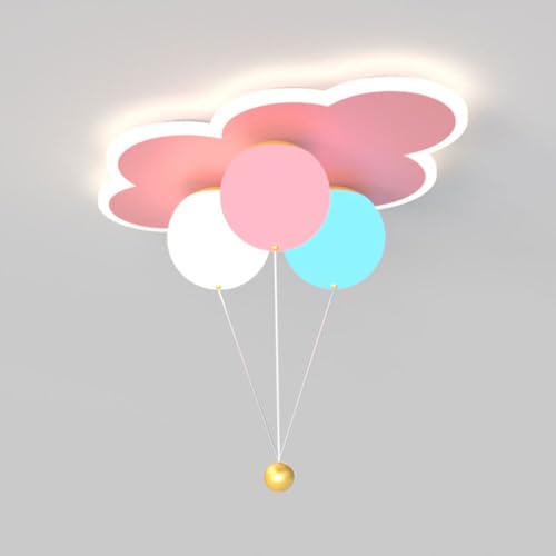 SLFFLS Creative Balloon Cloud Ceiling Light Pink/White for Children's Room