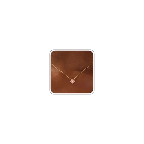 ZOERAY Birthstone Necklace for Women Non Tarnish 14K Gold Plated Four Leaf Clover Necklace Dainty Gold Choker Necklaces for Women Trendy CZ Emerald Pendant Necklace Jewelry Birthday Gifts for Women