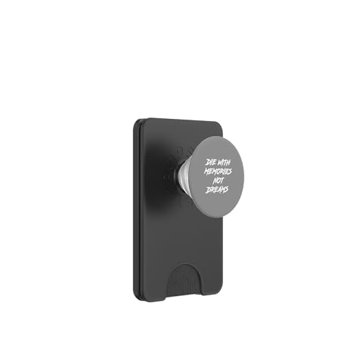 Die With Memories Not Dreams Logo Con Hermosa Fuente Blanca PopSockets PopWallet para MagSafe