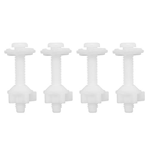 Lonrtesw 4 Piezas de Tornillos de Perno de Bisagra del Asiento de Inodoro con Tuercas y Arandelas de PláStico Kit de Piezas de Repuesto del Asiento de Inodoro
