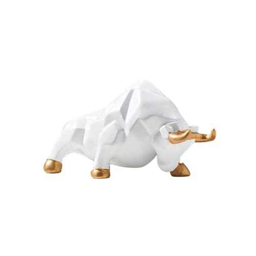 liuanhuaming Artisanat Statuette Abstrait Géométrique Taureau Artware Sculpture Animale Décoration De La Maison Accessoires Moderne Résine Statue Chambre Artisanat Figurine Cover