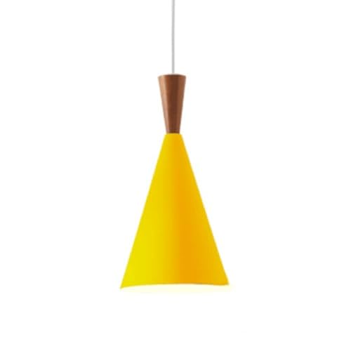 Lámpara colgante de madera y metal amarillo de estilo escandinavo para techo de cocina