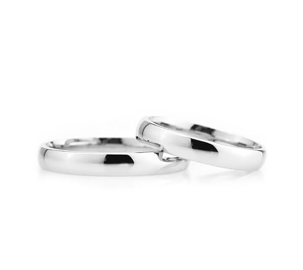 Conjunto de anillos de boda de 3 mm Conjunto de alianzas de boda a juego para parejas Conjunto de anillos de bodas de plata personalizados para hombre y mujer