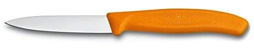 Victorinox Swiss Stainless Steel Paring Knife 3.25 Inch Blade, Spear Pointy (Set Of 4) Green, Orange, Pink And Yellow Utility Knife Set #TOP4