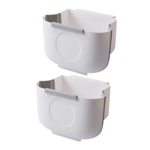 2 piezas basura plegable colgante para cocina blanca