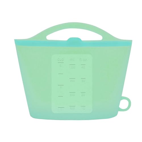 fxwtich Einfach zu verwendender Mikrowellen-Sterilisationsbeutel, Babyflaschenbeutel, 1 l, Silikon, Aufbewahrung, Lebensmittelkonservierung, Organizer, Kühlschrank, Obst, Dampfdesinfektion Grün