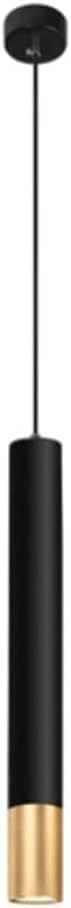MQDLJSE Lámpara de Techo Colgante LED de Aluminio de Tubo Largo, lámpara de araña de Aluminio de Tubo Largo Negro, Leva cilíndrica Simple (3 * 40 cm)