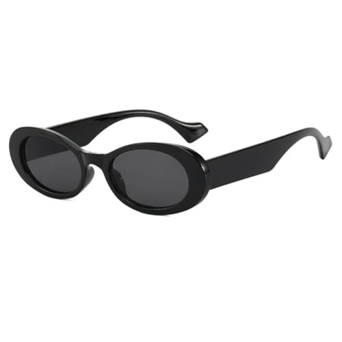 Lunettes de soleil ovales vintage femmes contre l'éblouissement, petite monture rétro noire
