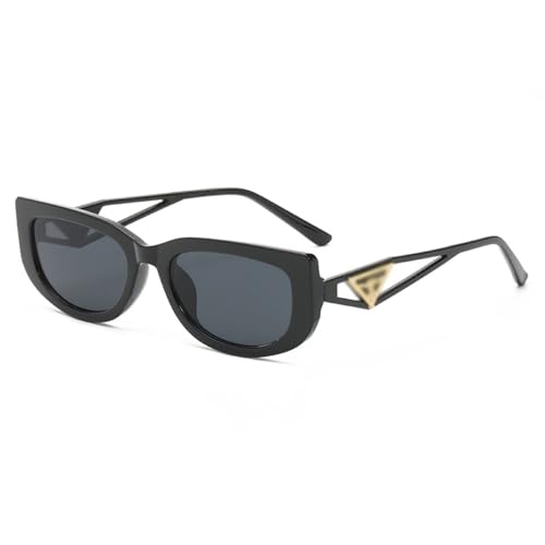 Lunettes de soleil oeil de chat au design creux unique et monture rétro noire