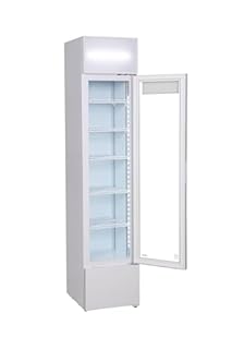 METRO Professional Frigorifero Slim per Bevande GSC2133, 133L, 200 W, 5 Ripiani Regolabili, Illuminazione LED, Serratura, Bianco (Bianco, 133 L)