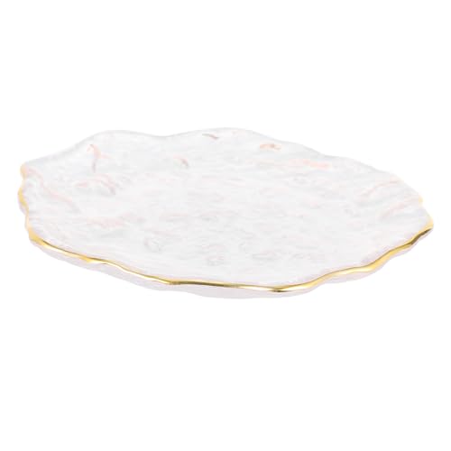 FUNNETOYU Bandeja de Frutas de Vidrio con Dorado Nórdico Bandeja para Postres y Snacks Plato Decorativo para Hogar para Frutas y Dulces Uso Fiestas