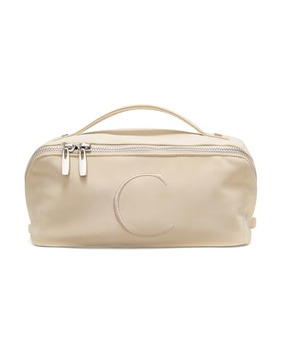 Image of EACHY Travel Makeup Bag, Large Capacity Cosmetic Bag for Women, Waterproof PU Leather, Flat Open Portable Toiletry Bag for Skincare, Brushes & Travel Essentials