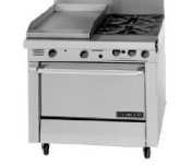 Garland M42S Master Series Heavy Duty 34" Gas Range with (2) 35,000 BTU Open Burners, (1) 17" Griddle & Storage Base