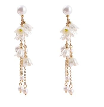 Image of ECLATS Long tassel flower earrings for Women and Girls
