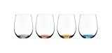 RIEDEL The O Wine Tumbler Happy O Vol. 2-4er Set, Trinkglas, Kristallglas, Spülmaschinenfest - 5414/88