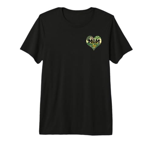 Camo Mom Camouflage Heart Military Hunting Pocket Side Premium T-Shirt