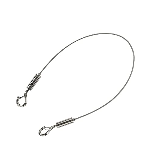 Image of Stainless Steel Automatic Wire Rope Clamp with Lock Hook -Hold Up to 10 Kg Adjustable Picture Hanging Wire 1m with Hooks for Hanging Device Picture Hanger of Accessories