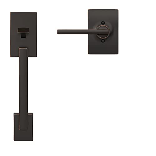 Schlage Fe285 Cen 716 Lat Cen Century Front Entry Handleset With Latitude Lever, Lower Half Grip, Aged Bronze #TOP2