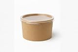 Tarros de alimentos Kraft con tapa transparente – desechables para sopa, 360 ml – 12 oz – Ø117 mm)