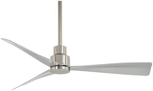 Minka-Aire F786-BNW Simple 44 Inch Outdoor 3 Blade Ceiling Fan with DC Motor in Brushed Nickel Wet Finish