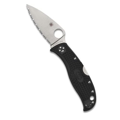 Spyderco Leafjumper Lightweight Mid-Sized Pocket Knife with VG-10 Stainless Steel and Black FRN Handle - SpyderEdge - C262BK