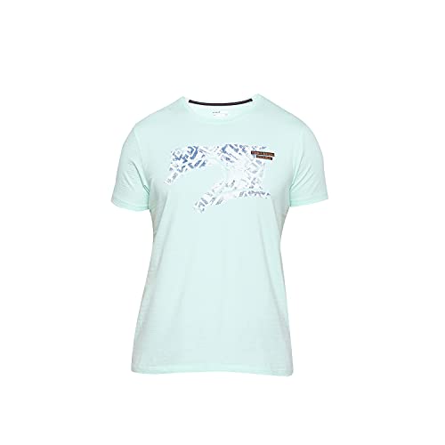 Image of Spykar Mens Cotton ICE Green Printed T-Shirt
