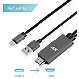 Onten 6 Feet Type C to HDMI Cable Compatible for MacBook S8 S9 chromebook Dell Xps 13 15 to TV Projector Grey