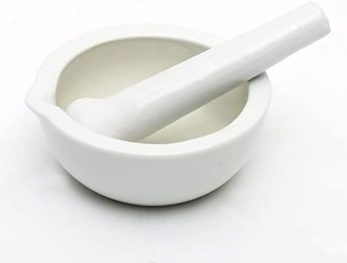 3.55inch Porcelain Mortar and Pestle, Ceramic Mixing Grinding Bowl Set, Crusher DIY Tool for Kitchen