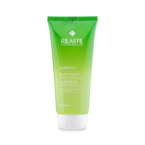 Rilastil - Acnestil Gel, Limpiador Antimperfecciones e Hidratante, con Pantenol, Ceramidas y Ácido Hialurónico, Limpia sin Resecar, Pieles Mixtas, Grasas y con Tendencia Acneica - 200 ml