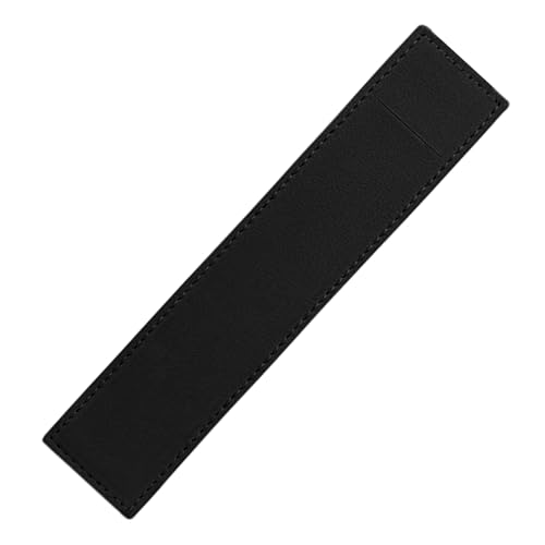 Portabolígrafos de cuero - Estuche para lápices, ajustable, portátil, delgada, manga desmontable para el lugar de trabajo, planificador de viajes escolares, tableta, Estilo largo negro, Refer to