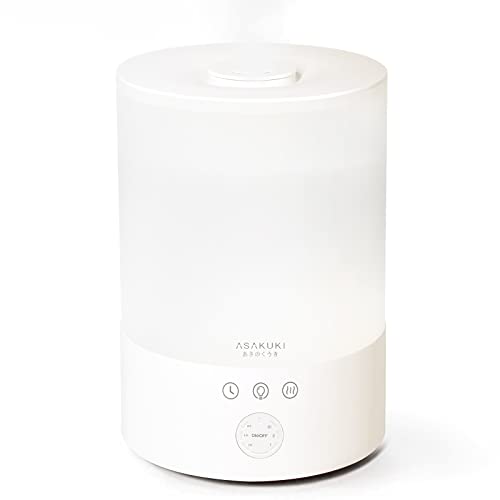 Asakuki 2500 Ml Essential Oil Diffuser, Top Fill Cool Mist Aromatherapy Diffuser For Large Room, 7 Led Lights And 3 Timers, Adjustable Mist With 30 Hrs Running Time, Auto-Off Safety Switch (White) #TOP6