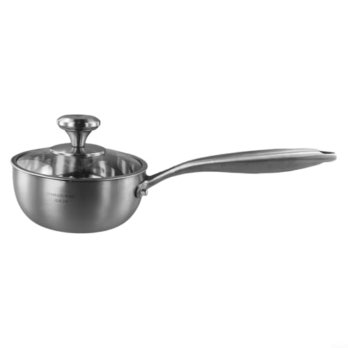 Functional Cookware Solution 316 - Cacerola de leche de acero inoxidable con cubierta de vidrio templado (16)