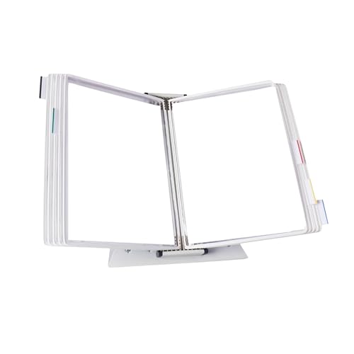 DJOIS® by Tarifold Desktop Display System – Durable Steel Wire Frames, Letter Size, 10 Double-Sided Pockets, 20 Sheet Capacity, Expandable, White (D221)