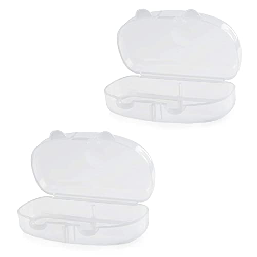 SYOSI Pacifier Case, Pacifier Container, Baby Pacifier Case for Travel, BPA Free, Can be Used to Carry 2 Pacifiers, Transparent, 4 Pack
