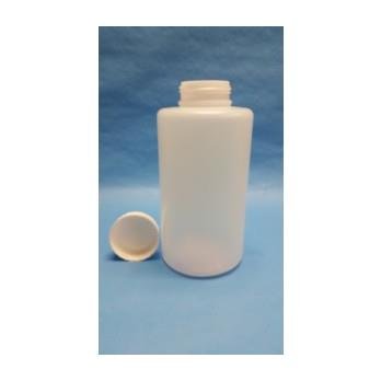 2 Liter (2000mL) Natural HDPE Round Bottle with a 63/485 White PP Heavy Duty Cap