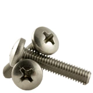 #12-24 x 1 1/2" Machine Screws, Phillips Pan Head, Coarse, 18-8 Stainless Steel A2, Fully Threaded (125 Pack)