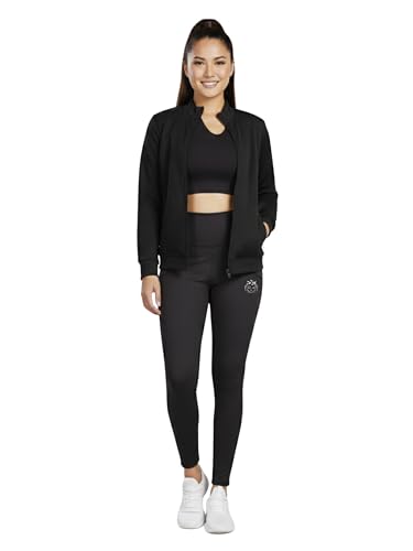 Image of Women 3 Piece Gym Workout Set | Sports Bra, Zip-Up Jacket & High Waist Leggings | Stretchable Yoga Activewear Co-Ord Set for Women | Fitness Gym Tracksuit