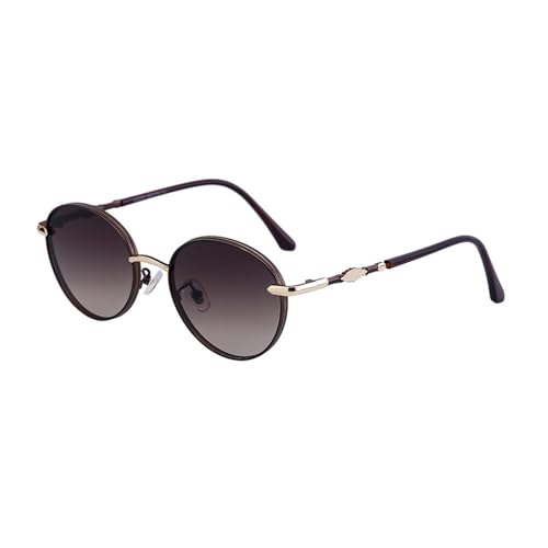 Lunettes de soleil rétro ovales femmes tendance steampunk monture métal verres dégradés
