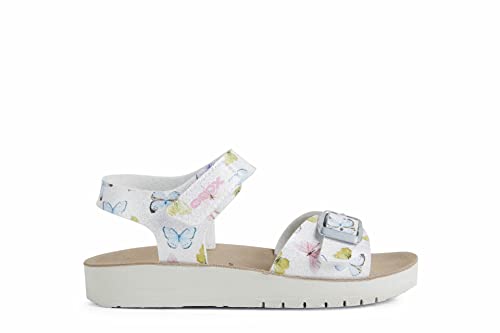 Geox Girls J Costarei Gi Sandals, Silver, 7 UK