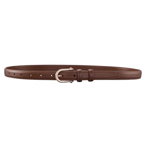 Belts for women, Waist Belt Women's Waist Belts Alloy Pin Buckle Adjustable Belts Pure Cowhide Dress Belt Simple and Versatile(Brown,100cm) - Main Image