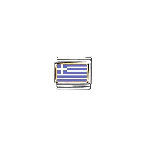 Clearly Charming Greece Flag Italian Charm Bracelet Link Cover