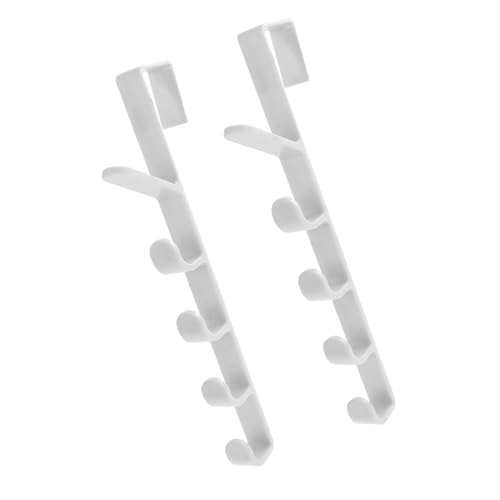 MUSISALY 2pcs Transparent Hook Over The Door Entryway Door Hook Clothes Mounted Coat Rack Heavy Duty Brackets Hat Hook Heavy Duty Clothes Hanger Door Back Hook White Abs
