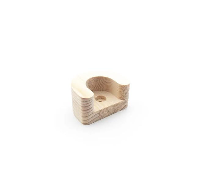 Image of Solid Pine Wooden Rod Brackets (Set of 2) - Closet Rod Holder for 25mm / 1 Inch Rod | Wardrobe Hanger Fittings | Curtain Pole Brackets | Natural Raw Finish