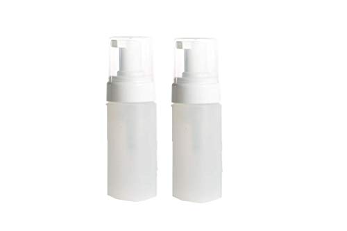 Empty Foam Pump Dispenser Bottles (2 clear plastic bottles) for liquids, soaps and cleaners 4.2fl oz