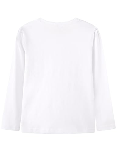 Image of Noomelfish Girls Ruffle Heart T-Shirts Cute Long Sleeve Tee Tops (4-12 Years)
