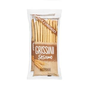 Grissini palitos de pan con sésamo Hacendado 2 paquetes x 100 g Pack 2