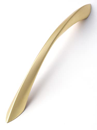 Image of Brushed Gold Cabinet Pulls 6.3 Inch Arch Twisted Brass Handles Drawer Kitchen Cupboard Bathroom Dresser Cabinet Hardware Zinc Alloy 10 Pack